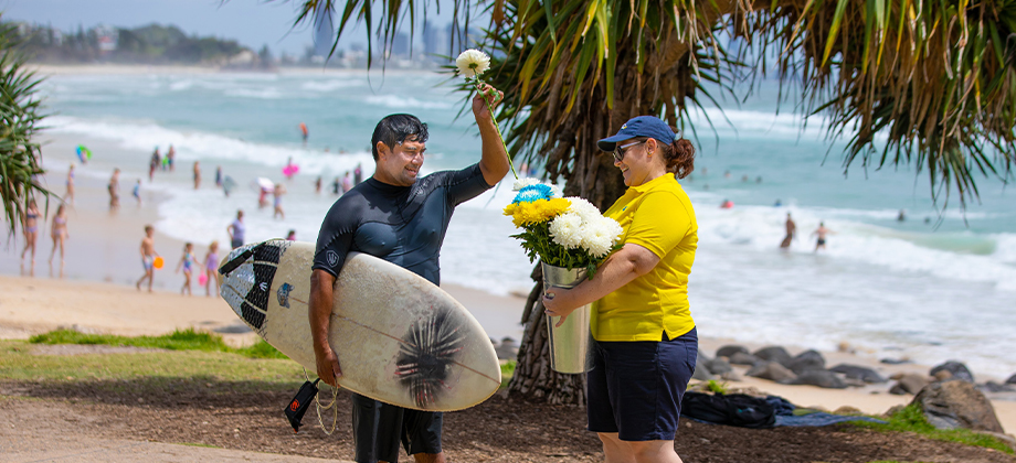 blooms burleigh staff and surfer