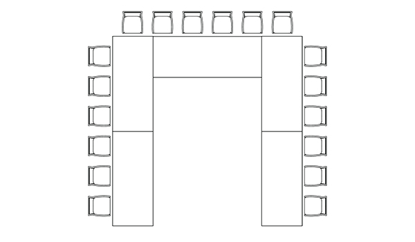 Mobility Centre U-Shape seating diagram