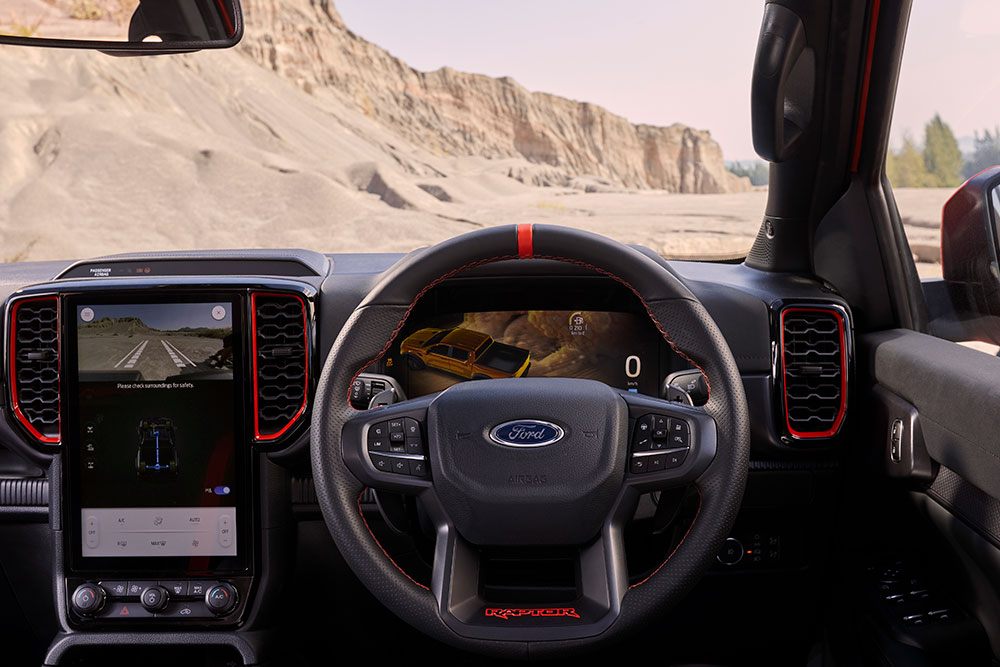 Ford Ranger Raptor dashboard.