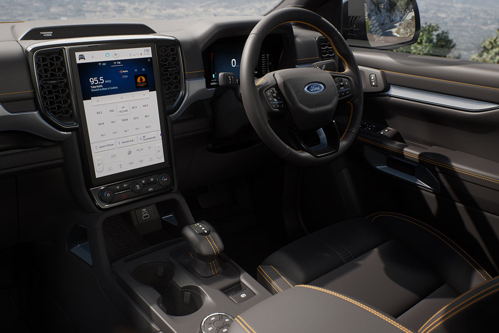 Ford Ranger Wildtrak V6 interior view.