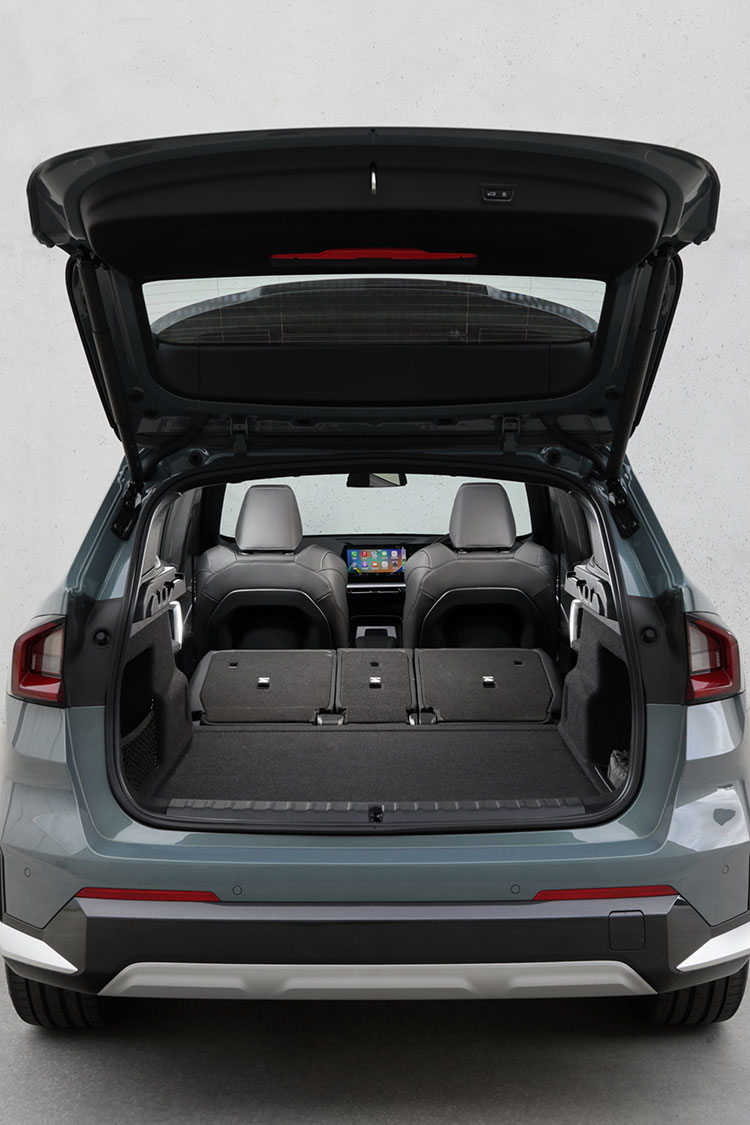 BMW X1 sDrive18i with boot open.