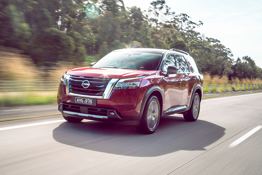 Nissan Pathfinder Ti-L on the road.