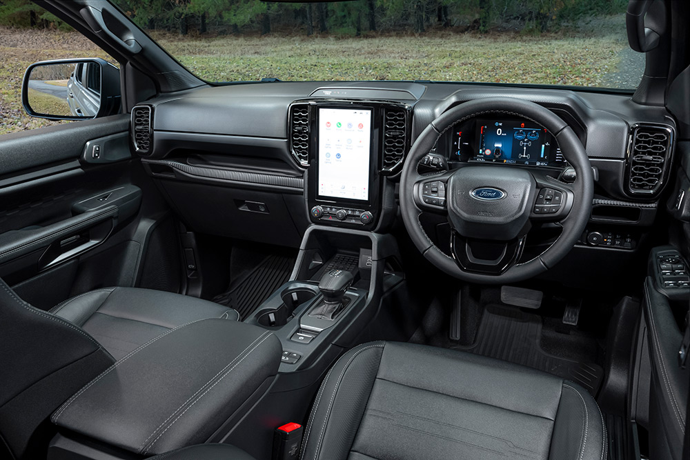 Ford Ranger Tremor interior view.