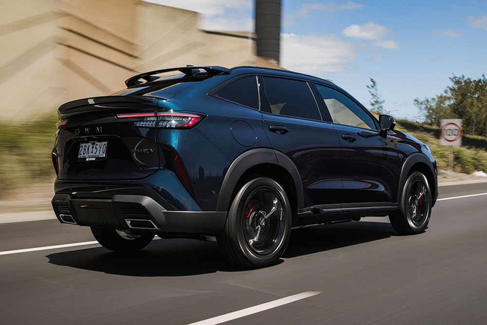 2025 GWM Haval H6GT PHEV rear side view.
