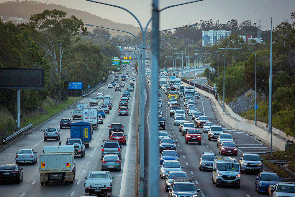 Congested Brisbane highway.