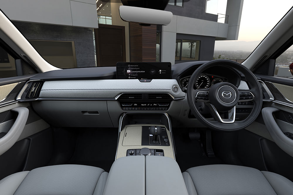 Interior view of Mazda CX-90.