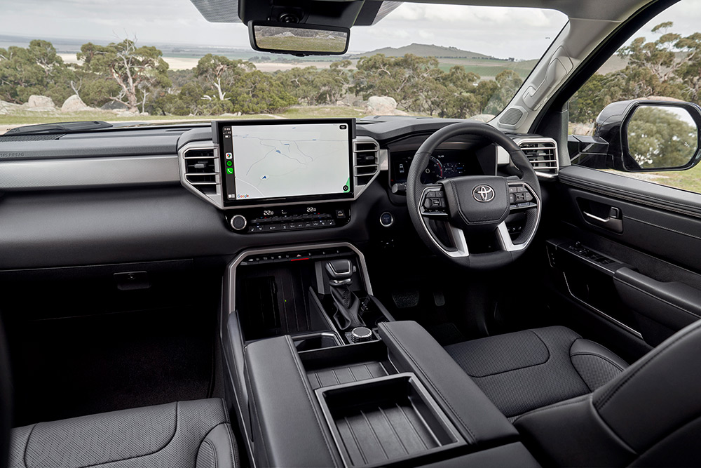 Interior of the Toyota Tundra.