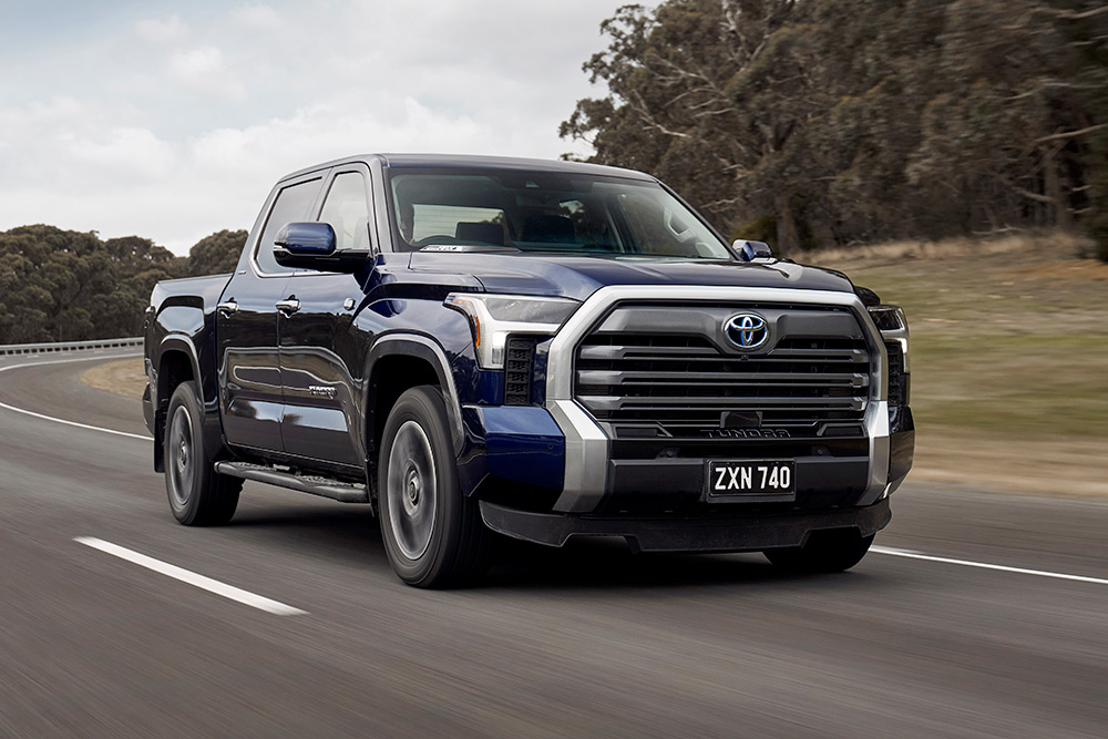 Toyota Tundra on the highway.