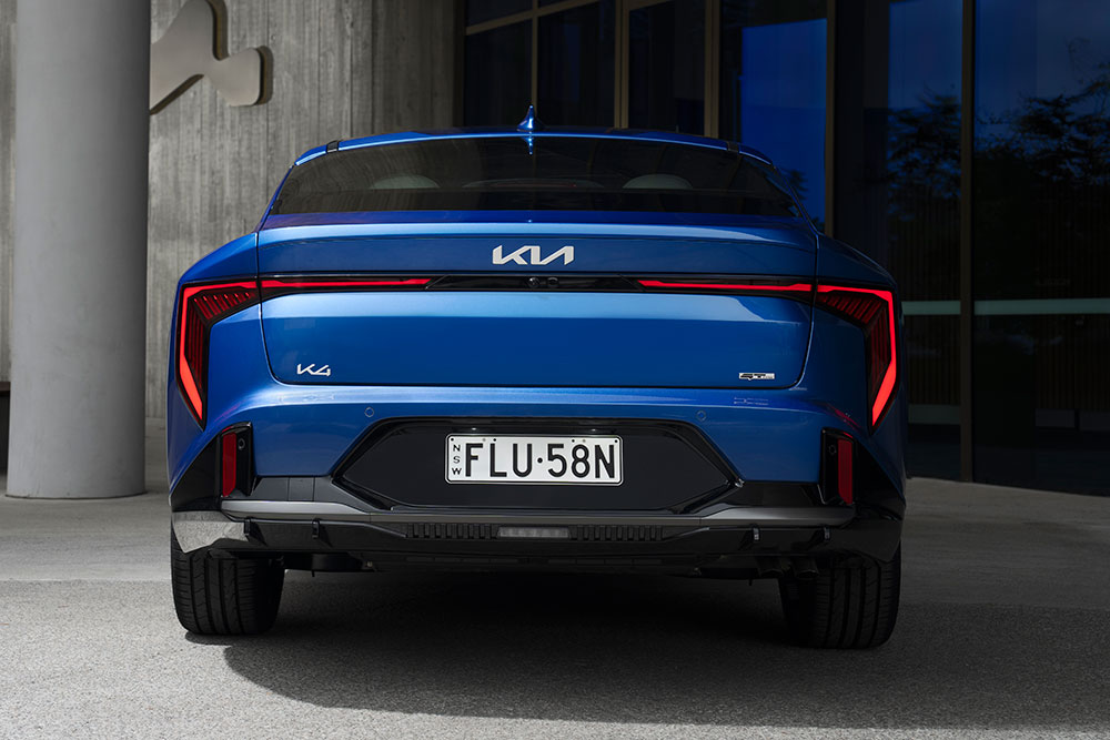 Kia K4 GT Line rear view.