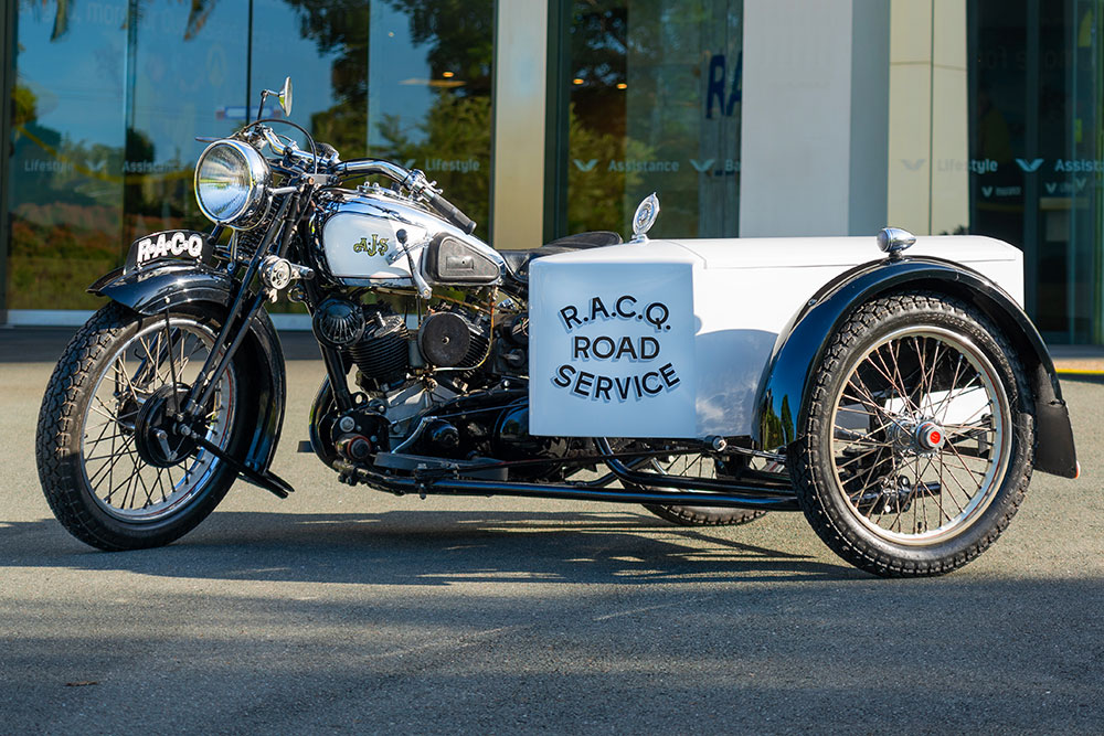 RACQ patrol 1937 AJS motorcycle.