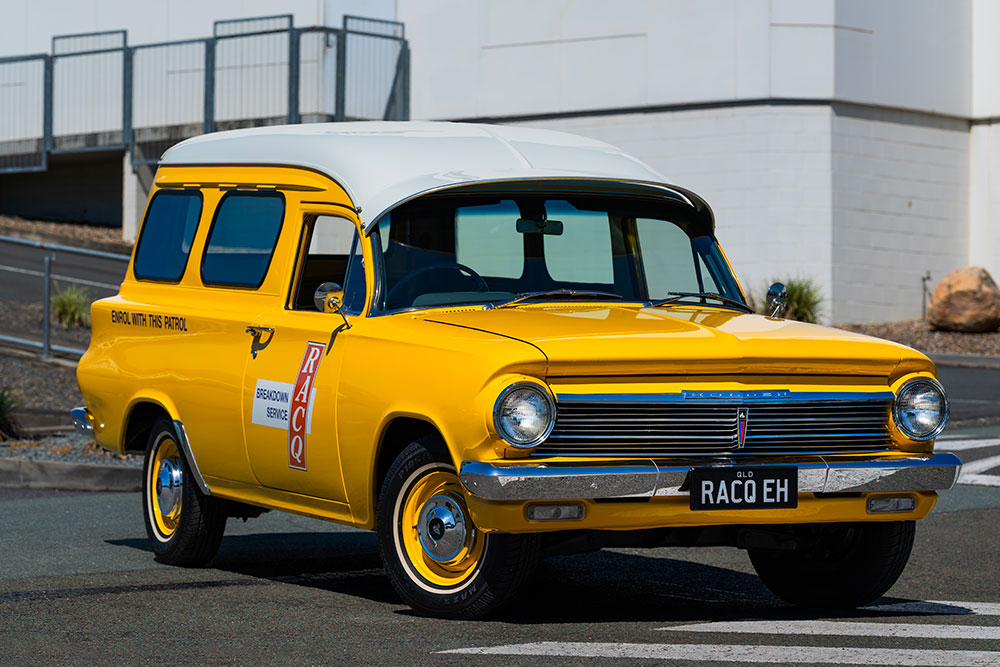 1964 EH Holden panel van roadside patrol.