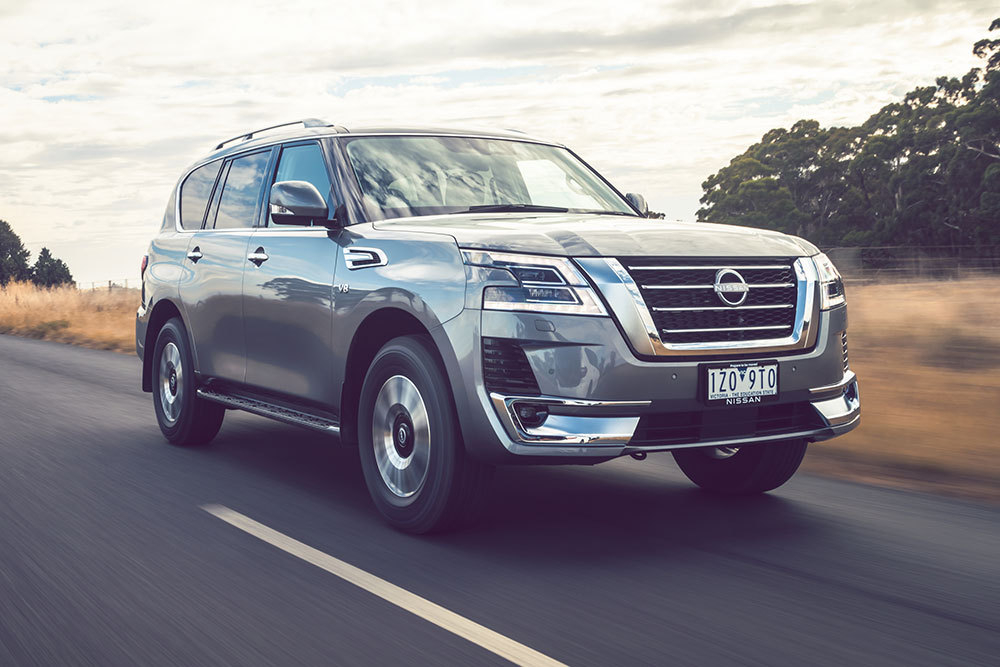 Nissan Patrol on the road.