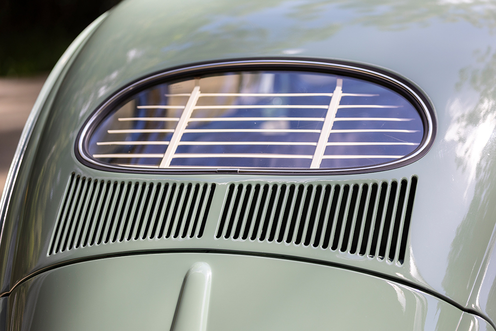 Rear window of Ashleigh Smith's VW Beetle.