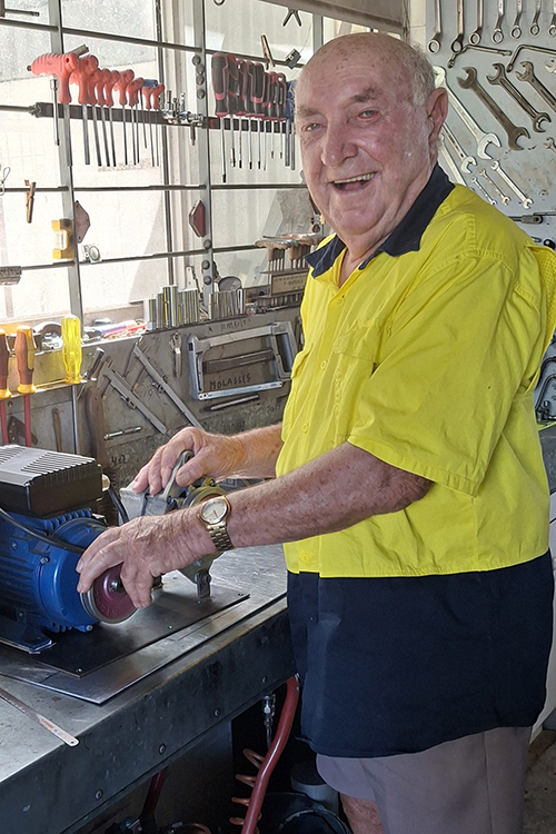 Cor Marcus in his workshop.