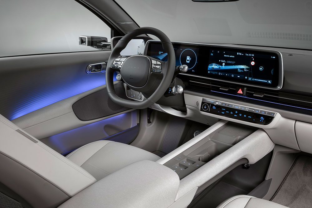 Interior of Hyundai ioniq 6 EV.