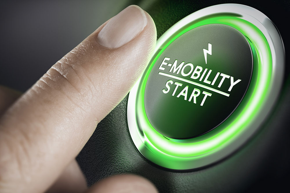 Start button on a generic electric car.