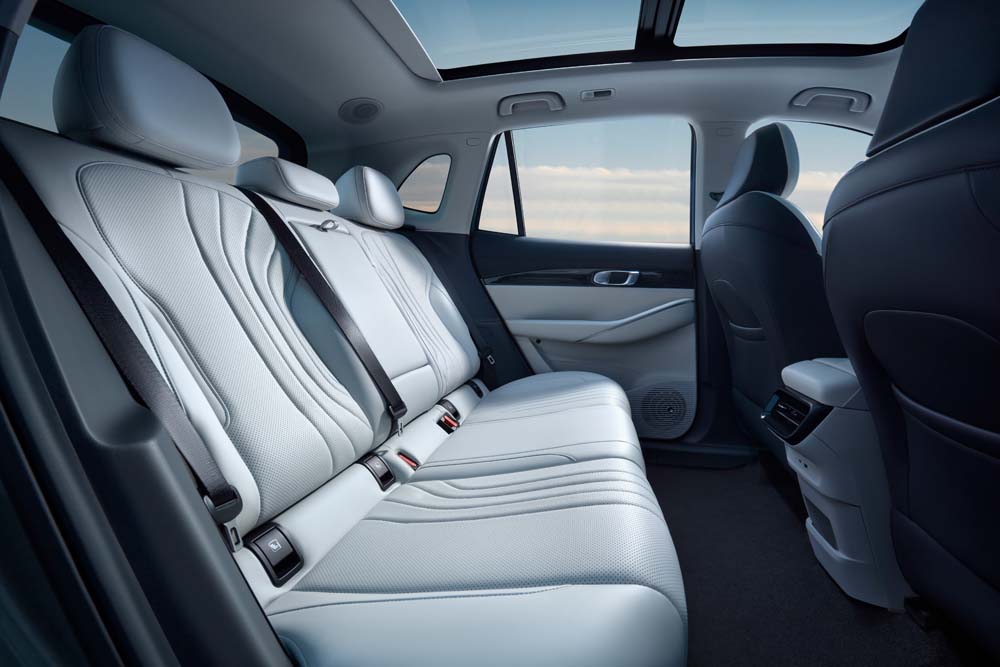 Back seats of the Geely EX5 EV.