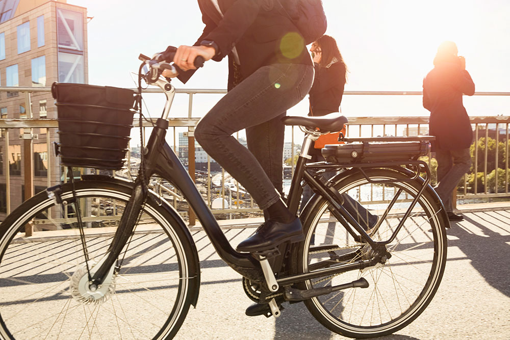 Woman on e-bike