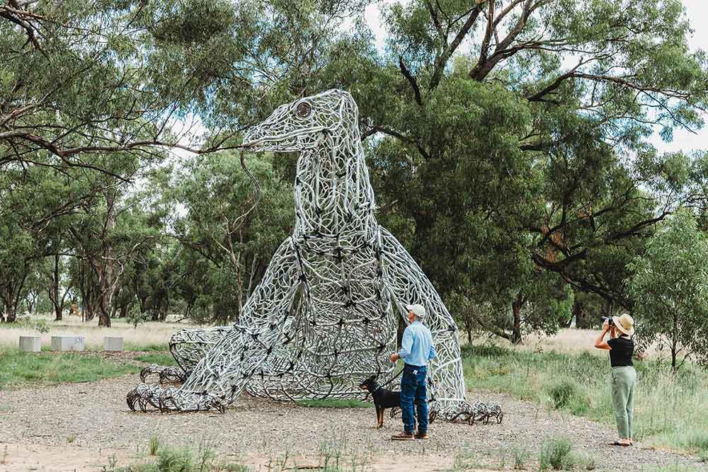 Goanna sculpture in NSW.