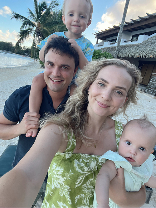 Rachael Grohn and her family in the Cook Islands