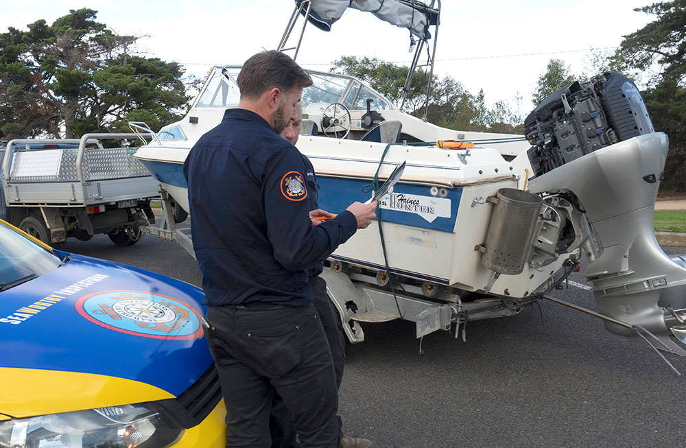 Boat being inspected by Seaworthy Inspections.