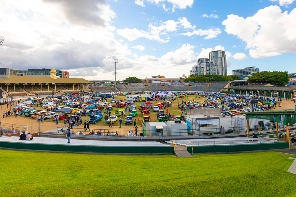 A view of the main arena at MotorFest 2022.