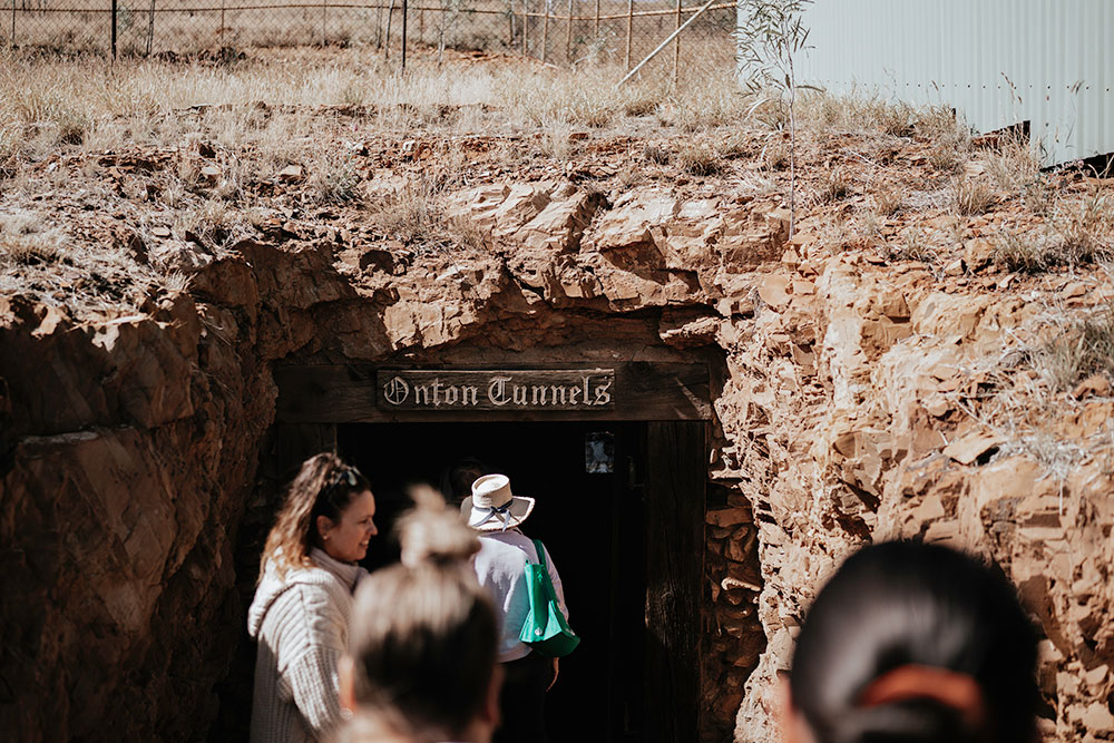 Entering the old Underground Hospital in Mount Isa.