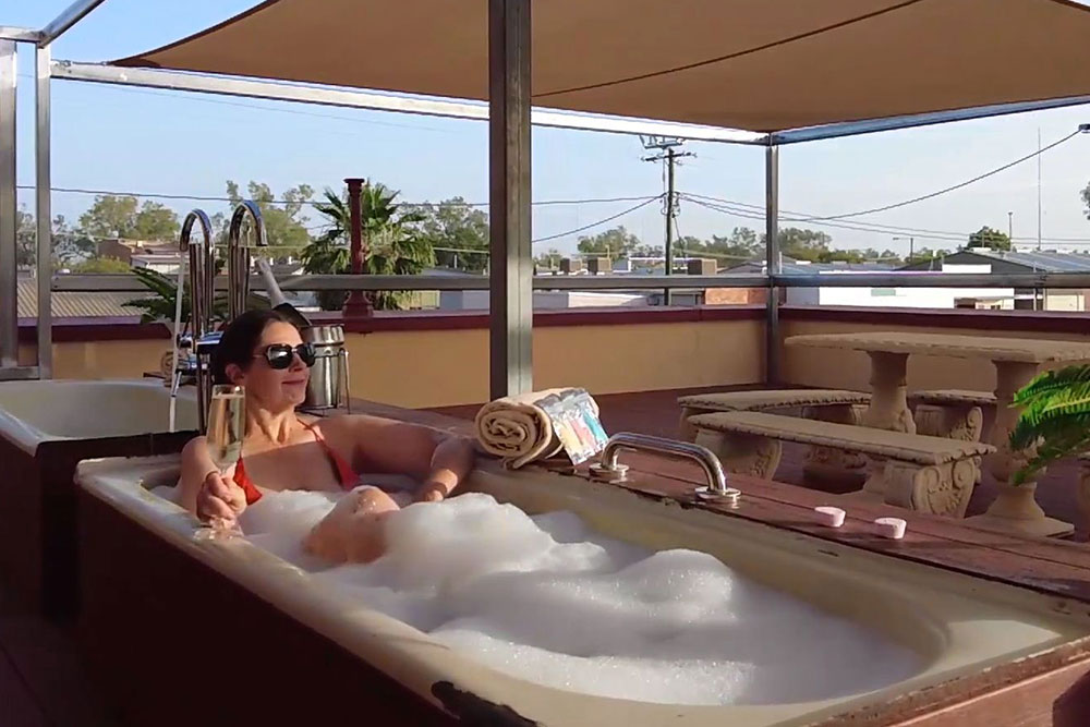 Relaxing at Hotel Corones.