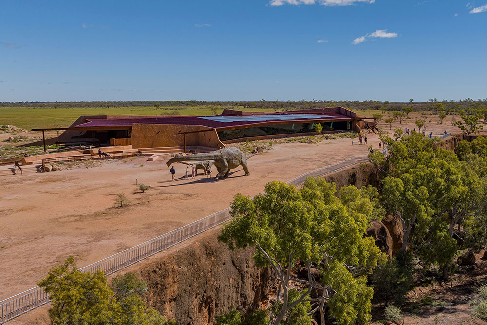 Aerial view of Australia Age of Dinosaurs near Winton.