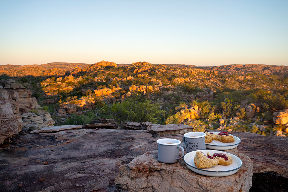 Picnic with a view at Bullo River Station in the Northern Territory.