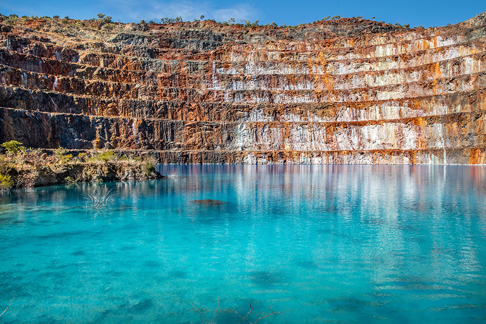 Blue waters at the Mary Kathleen mine site.