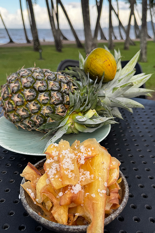 Taro chips at NuNu Restaurant, Palm-Cove.