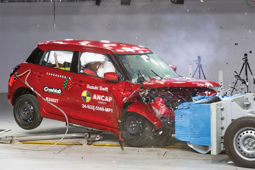 Suzuki Swift undergoing ANCAP testing.