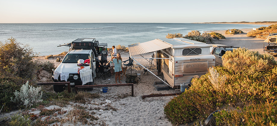Caravan RV Camping on the beach