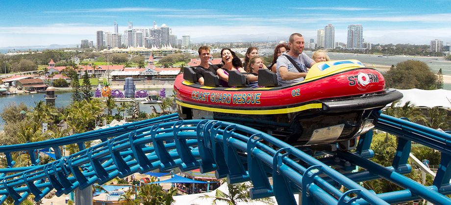 storm roller coaster theme park family