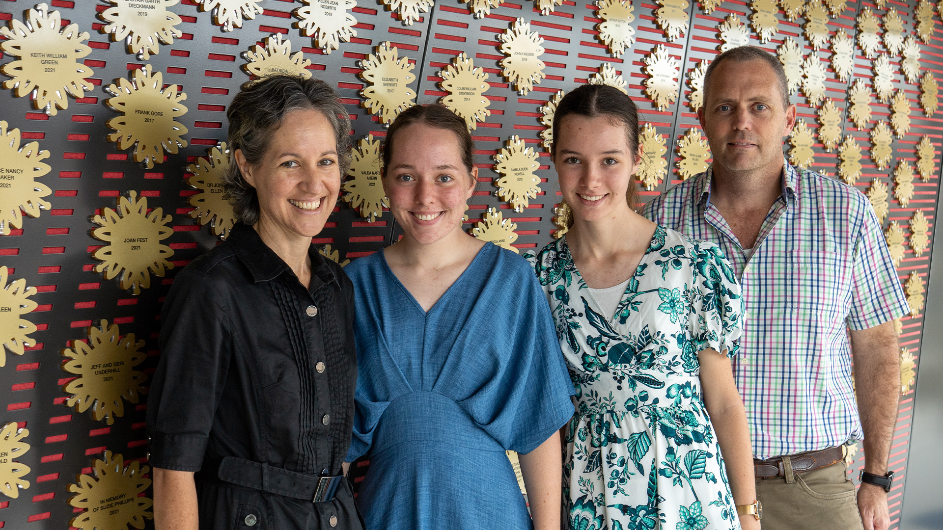 Jane Campbell with daughters Leah and Elise and husband Lachlan