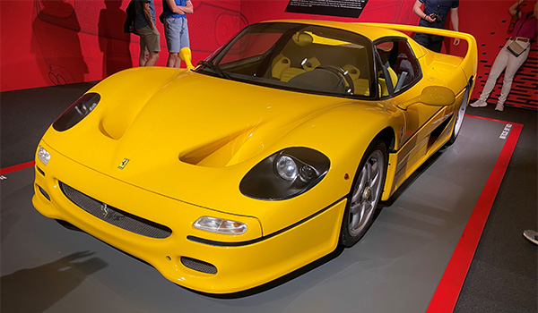 An F50 Ferrari in the Maranello museum