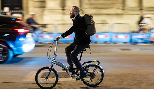 Cyclists wearing dark clothing