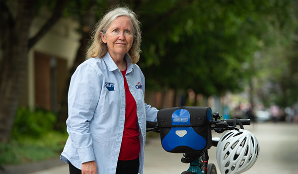 Road safety researcher and avid cyclist Professor Narelle Haworth