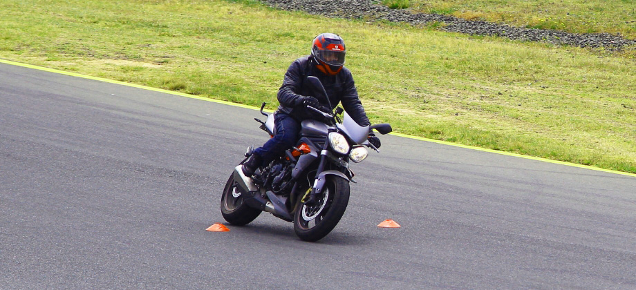 Motorcycle on training course